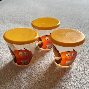 M&M World 3.5" Collectible Souvenir Plastic Cup with Lid - Pack of 3